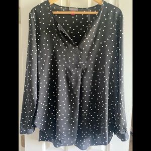 Womens black and white polka dot shirt